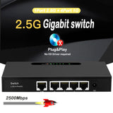 Maxbell 2.5G Gigabit Ethernet Plus Switch Home Network Hub Gigabit Hub for PC