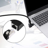 Maxbell Cat6 Ethernet Adapter 8P8C Male/Female 90 Degree for Switches Hubs Routers Up
