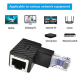 Maxbell Cat6 Ethernet Adapter 8P8C Male/Female 90 Degree for Switches Hubs Routers Up
