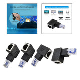 Maxbell Cat6 Ethernet Adapter 8P8C Male/Female 90 Degree for Switches Hubs Routers Up