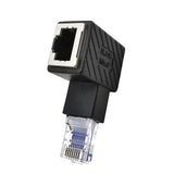 Maxbell Cat6 Ethernet Adapter 8P8C Male/Female 90 Degree for Switches Hubs Routers Up
