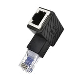 Maxbell Cat6 Ethernet Adapter 8P8C Male/Female 90 Degree for Switches Hubs Routers Up