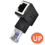 Maxbell Cat6 Ethernet Adapter 8P8C Male/Female 90 Degree for Switches Hubs Routers Up