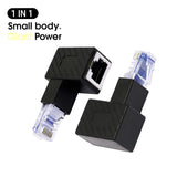 Maxbell Cat6 Ethernet Adapter 8P8C Male/Female 90 Degree for Switches Hubs Routers Up