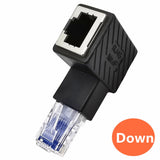 Maxbell Cat6 Ethernet Adapter 8P8C Male/Female 90 Degree for Switches Hubs Routers Down