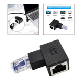 Maxbell Cat6 Ethernet Adapter 8P8C Male/Female 90 Degree for Switches Hubs Routers Left