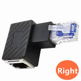 Maxbell Cat6 Ethernet Adapter 8P8C Male/Female 90 Degree for Switches Hubs Routers Right