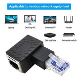 Maxbell Cat6 Ethernet Adapter 8P8C Male/Female 90 Degree for Switches Hubs Routers Right