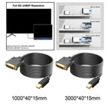 Maxbell Mini DP to DVI Cable DVI Output DP to DVI Cable for Monitor Laptop 100cmx4cmx1.5cm