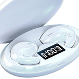 Maxbell Portable Mini Sleeping Earbuds with 500mAh Charging Case for Sleeping Travel White