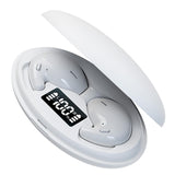 Maxbell Portable Mini Sleeping Earbuds with 500mAh Charging Case for Sleeping Travel White