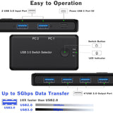 Maxbell USB 3.0 Switcher Selector Two in Four Out, Stable Connection Professional