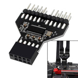 Maxbell USB2.0 Motherboard 9Pin USB Header Female 1 to 2 Male Board Adapter USB Hub