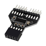 Maxbell USB2.0 Motherboard 9Pin USB Header Female 1 to 2 Male Board Adapter USB Hub