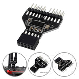 Maxbell USB2.0 Motherboard 9Pin USB Header Female 1 to 2 Male Board Adapter USB Hub