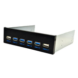 Maxbell 5.25 inch Front Panel USB Hub 4 USB 3.0 Port+2 USB2.0 Port High Speed for PC