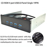 Maxbell Front Panel USB Hub 4 USB 3.0 Port 19 Pin to 4 Interface for Computer PC