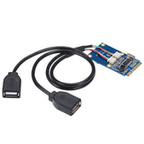 Maxbell Mini Pci-E to USB Adapter Card Conversion Extender Express with USB cables