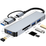 Maxbell 5 in 1 USB3.0 & USB C Hub USB3.0 & USB C to USB Adapter for PC Keyboard