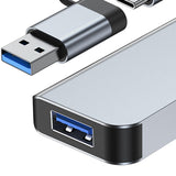Maxbell 5 in 1 USB3.0 & USB C Hub USB3.0 & USB C to USB Adapter for PC Keyboard