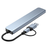 Maxbell 7 in 1 USB C Hub with 4 USB 2.0 Ports Aluminum Alloy for Mouse PC Keyboard