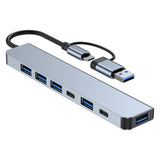 Maxbell 7 in 1 USB C Hub with 4 USB 2.0 Ports Aluminum Alloy for Mouse PC Keyboard