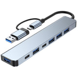 Maxbell 7 in 1 USB C Hub with 4 USB 2.0 Ports Aluminum Alloy for Mouse PC Keyboard