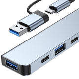 Maxbell 7 in 1 USB C Hub with 4 USB 2.0 Ports Aluminum Alloy for Mouse PC Keyboard