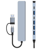 Maxbell 7 in 1 USB C Hub with 4 USB 2.0 Ports Aluminum Alloy for Mouse PC Keyboard