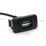 Maxbell Car Dashboard Flush USB 2.0 Port Panel Male to Female Durable