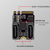Maxbell M2 to SATA 3.0 Expansion Card WiFi PCIe 3.0 A+E for PC Computers