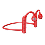 Maxbell Waterproof Air Conduction Headphones 8H playing time for Cycling Gym Working Red