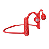 Maxbell Waterproof Air Conduction Headphones 8H playing time for Cycling Gym Working Red