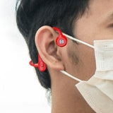 Maxbell Waterproof Air Conduction Headphones 8H playing time for Cycling Gym Working Red