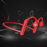 Maxbell Waterproof Air Conduction Headphones 8H playing time for Cycling Gym Working Red