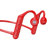Maxbell Waterproof Air Conduction Headphones 8H playing time for Cycling Gym Working Red