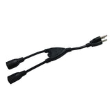 Maxbell 3 Prong 5-15P to 2x5-15R Power Cord 1Feet Multifunctional for Kitchen Office
