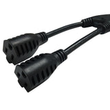 Maxbell 3 Prong 5-15P to 2x5-15R Power Cord 1Feet Multifunctional for Kitchen Office