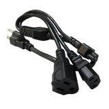 Maxbell 3 Prong power Cords PVC Outer Male to Female for Scanner Computer