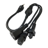 Maxbell 3 Prong power Cords PVC Outer Male to Female for Scanner Computer