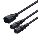Maxbell Ups Server C14 to 2 C13 Y Splitter Adapter Cable Cord 10A 250V 2500W