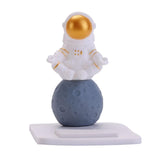 Maxbell Desktop Phone Holder Astronaut Figurine Tablet Holder Stand Spaceman Bracket Gold