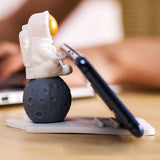 Maxbell Desktop Phone Holder Astronaut Figurine Tablet Holder Stand Spaceman Bracket Gold