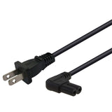 Maxbell USA 2Pin Male to 90 Degree Right Angled IEC 320 C7 Power Cable 40inch ,Black