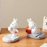 Maxbell Bunny Desktop Phone Holder Creative Bracket Cradle Figurine for Home Office Standing