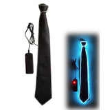 Maxbell Novelty LED Necktie Gifts Silk Funny for Festival Fashion Show Cosplay Blue