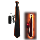 Maxbell Novelty LED Necktie Gifts Silk Funny for Festival Fashion Show Cosplay Orange