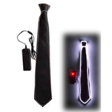 Maxbell Novelty LED Necktie Gifts Silk Funny for Festival Fashion Show Cosplay White