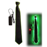 Maxbell Novelty LED Necktie Gifts Silk Funny for Festival Fashion Show Cosplay Green