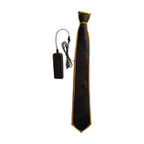 Maxbell Novelty LED Necktie Gifts Silk Funny for Festival Fashion Show Cosplay Yellow
